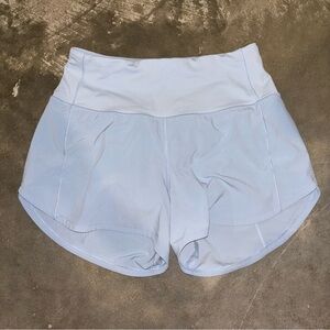 Lululemon Blue High-Waisted Speed Up Shorts 4”